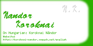 nandor koroknai business card